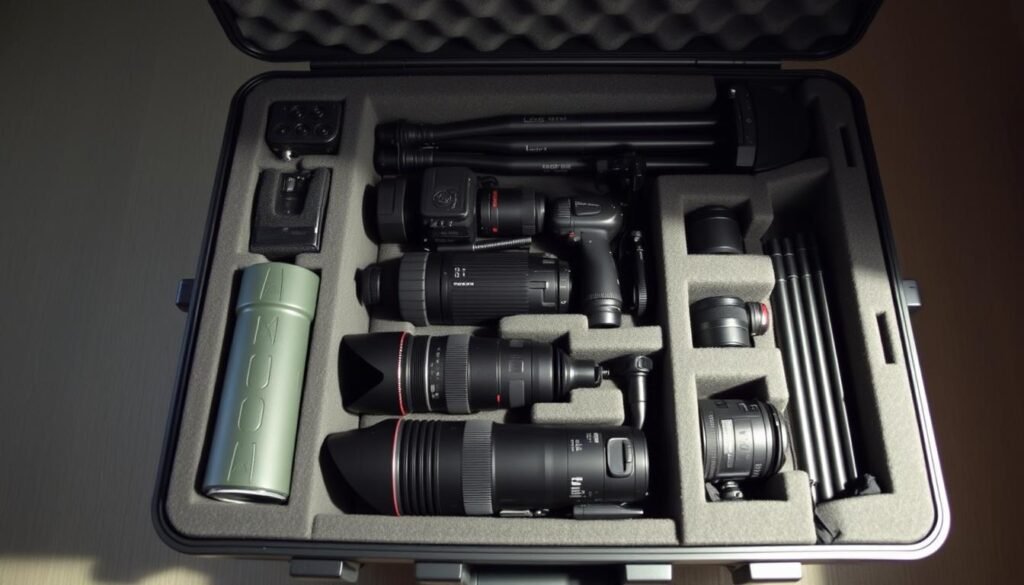 Video shooting equipment kit storage